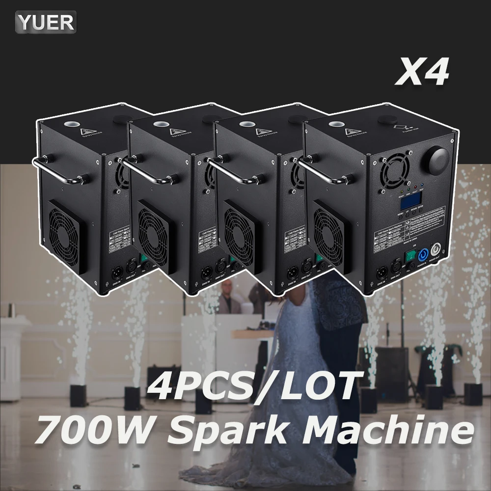 

4PCS/lot Electronic 700W Cold Spark Firework Machine For DJ Wedding Celebration Dmx Remote Control Sparkular Fountain Machine