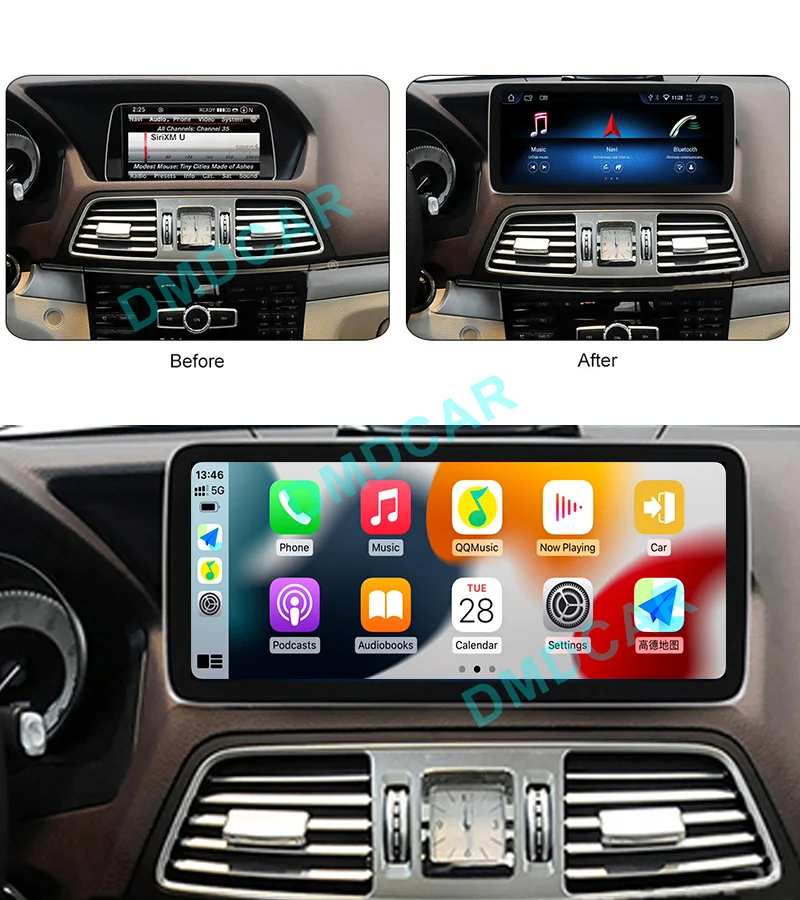 أندرويد 13 أبل Carplay Auto 4G WIFI BT لمرسيدس بنز E Class W212 سيارة الوسائط المتعددة مشغل فيديو نظام تحديد المواقع والملاحة HD الشاشة