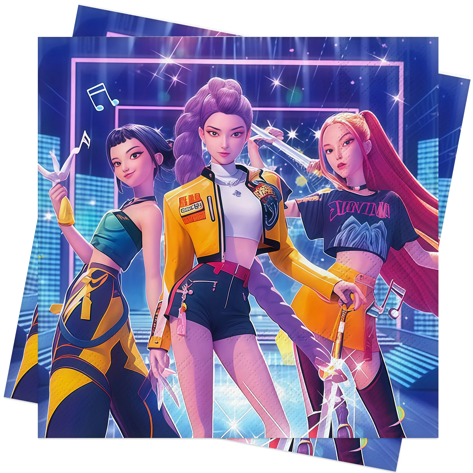 Serviettes en papier de style coréen Décoration de fête d'anniversaire Fournitures complètes pour la fête du Nouvel An pour les filles et les femmes