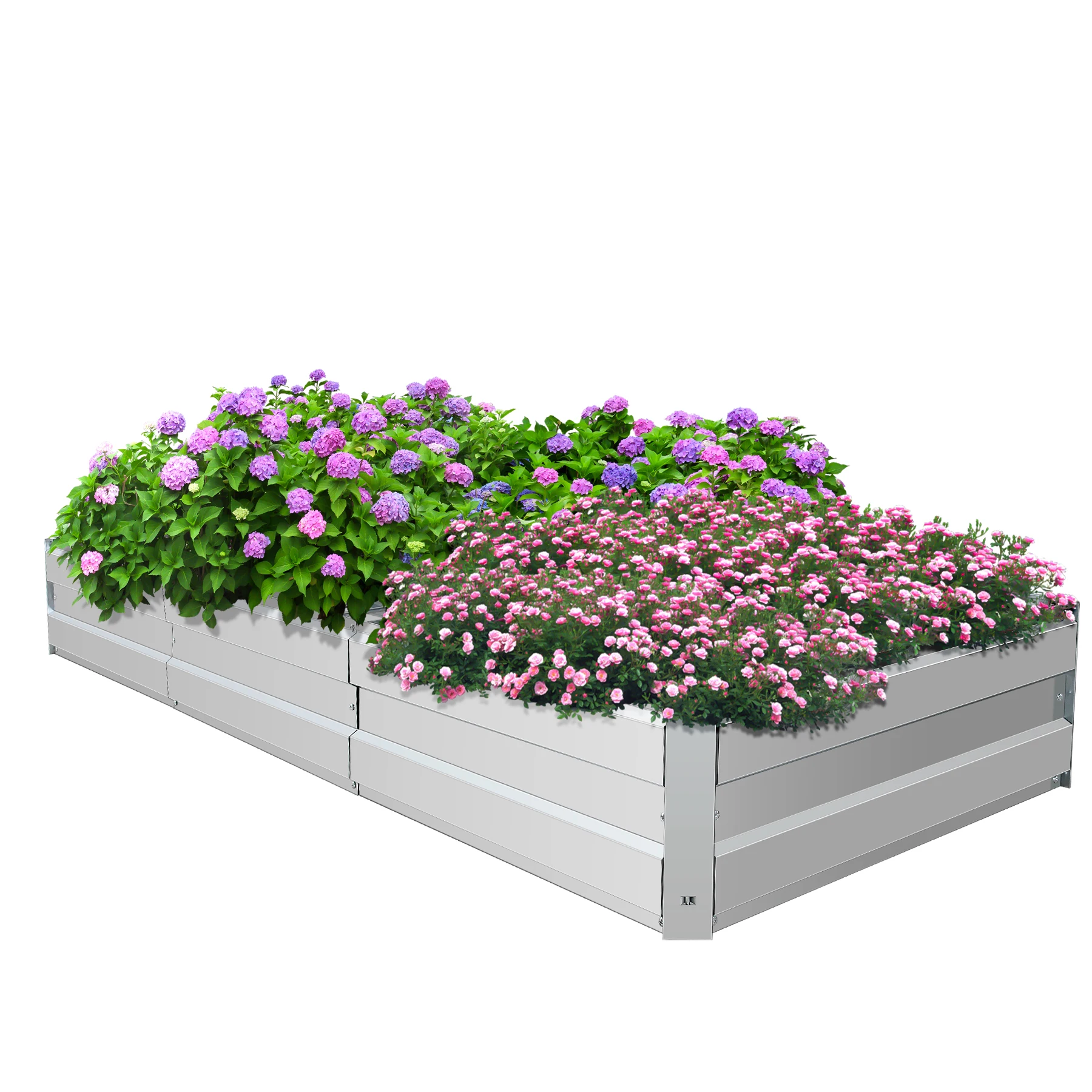 

Galvanized Raised Garden Bed 8.3×3×1FT Outdoor for Vegetables Flowers Herb Large Heavy Metal Box Steel Kit with Corner