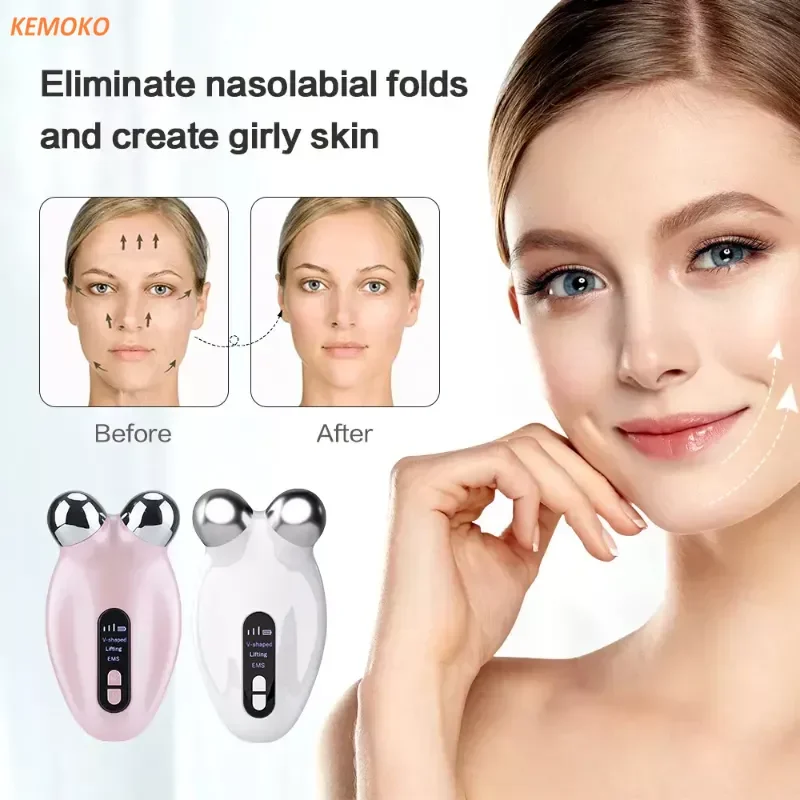 Face Beauty Apparaat Ems Microcurrent Face Lifting Massager 3d Roller Anti Rimpel Strakker Huidverjonging Verminderen Dubbele Kin