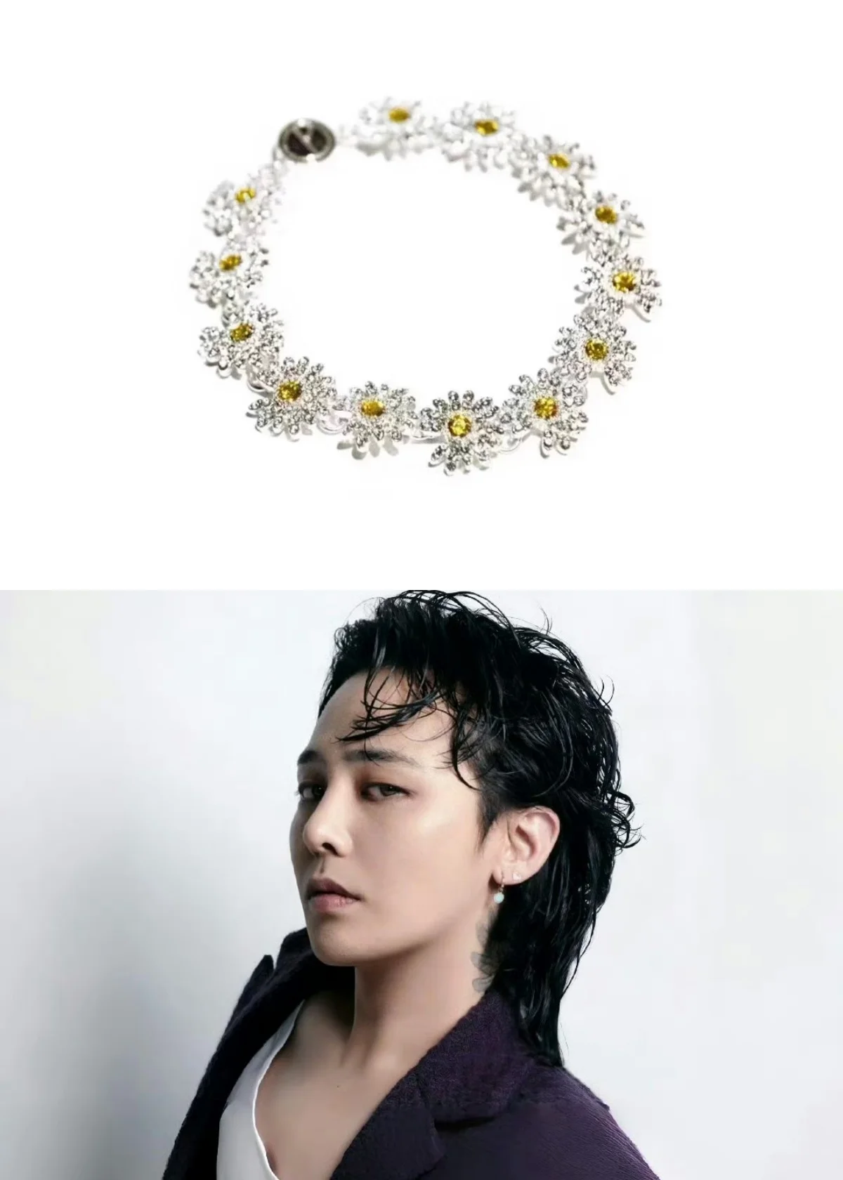 Kpop Superstar GD PMO Official Same Style Daisy Bracelet Idol G-DRAGON Original Colored Zircon Jewelry Bracelet