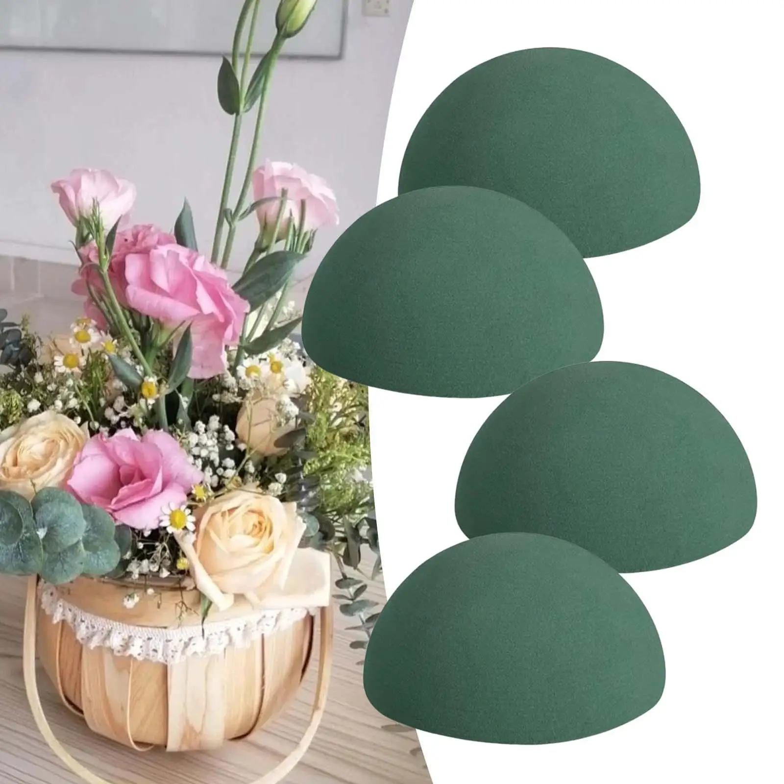 

4 Pieces Floral Foam Rounds Accessories Enhanced Stability Flower Arrangement for Garden Event Birthday Themed Party Centerpiece