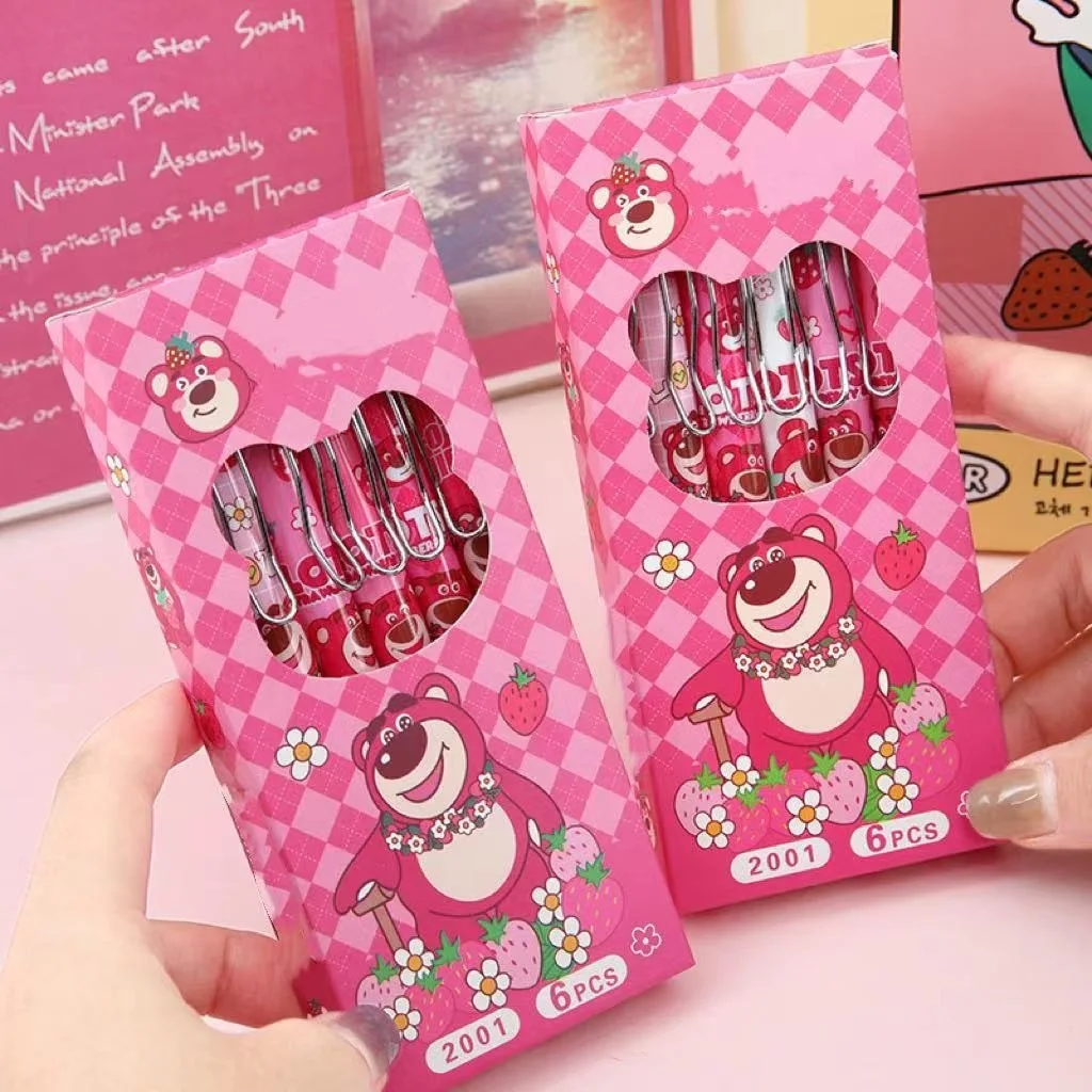 Lotso Disney Cartoon High-Looking Gel Pen Exam Special 0.5mm Black Quick-Drying Pen Office School Writing Supplies Stationery