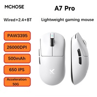 MCHOSE A7 High-order Lightweight Wireless Game mouse E-sports Office 2600DPI PAW3395 Mouse Three Mode Connection