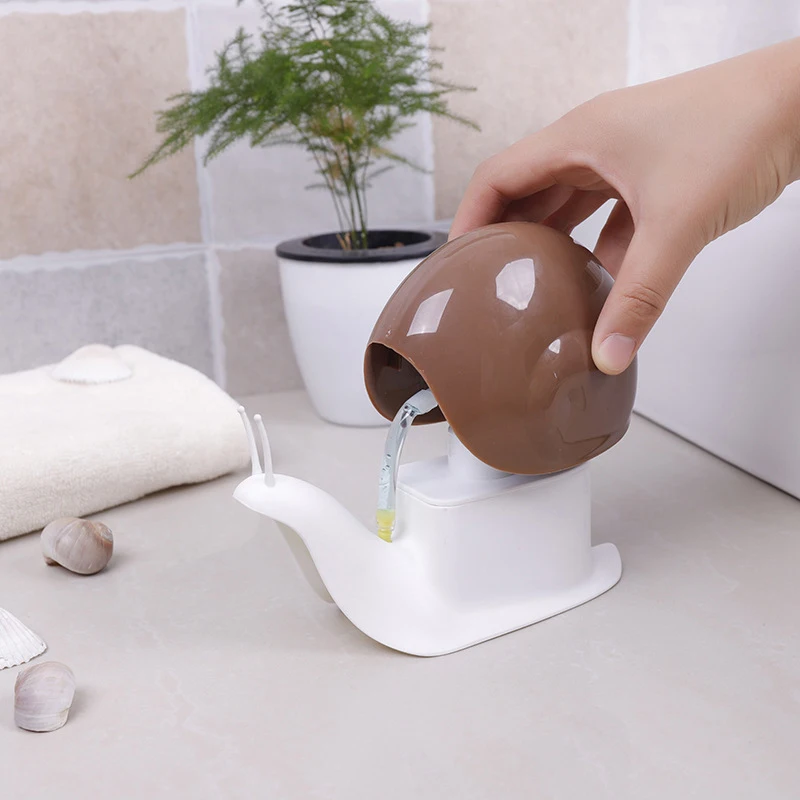 Dispensador de jabón líquido de Caracol rellenable, limpiador Facial de almacenamiento de dibujos animados, botella vacía, champú, Gel de ducha, botella de lavado de manos para niños