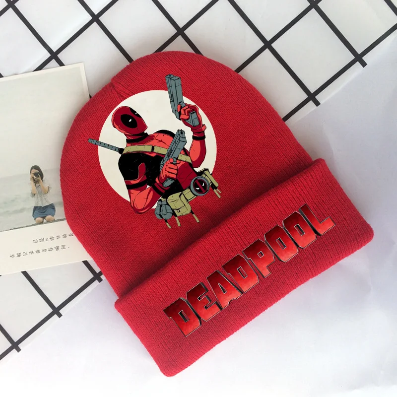 MARVEL Deadpool and Wolverine Knitted hat keep warm cartoon periphrey knit cap boys girls street wear outdoor 2024 new fashion