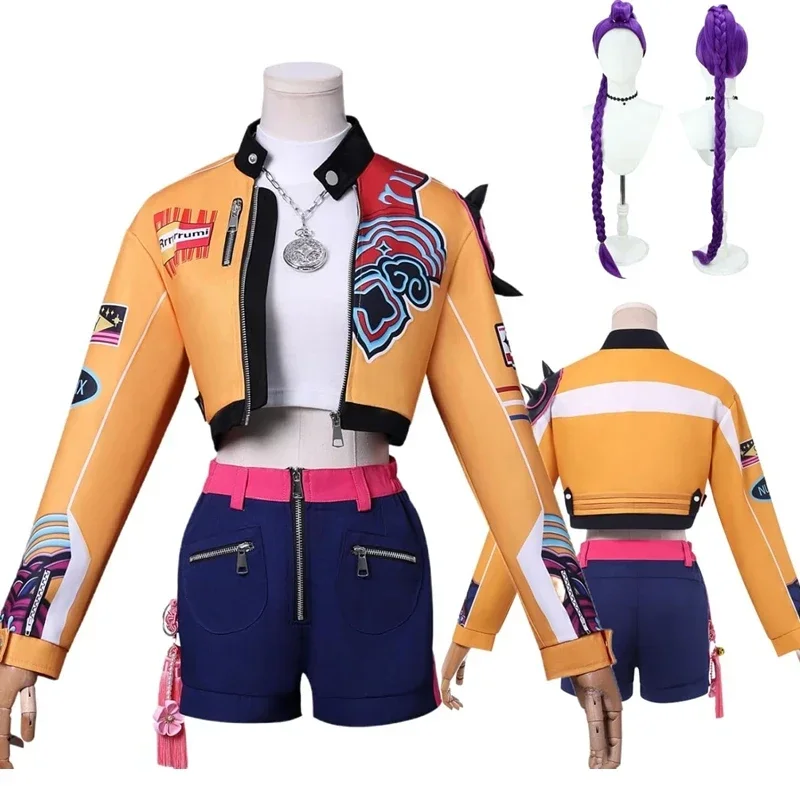 

KPop Demon Hunters Rumi Cosplay Costume Wig Women Halloween Carnival Comic-con Party Role Playing Outfits