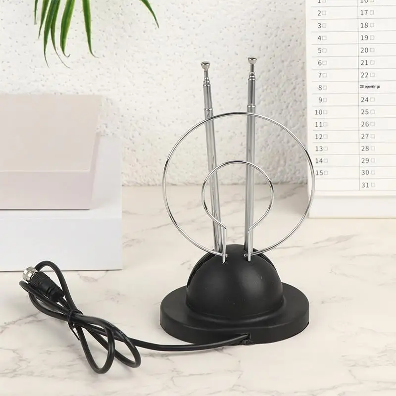 【F】1/2/3Pcs Indoor Loop Rabbit Antenna Analog Digital Signal Universal Antenna VHF/UHF/HDTV