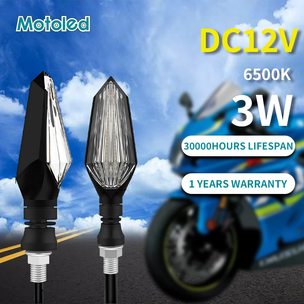 

MOTOLED Motorcycle Led Turn Signals Directional Indicators Flashing Rear Tail Brake Flasher Light Stop Signal Light DRL Lamp
