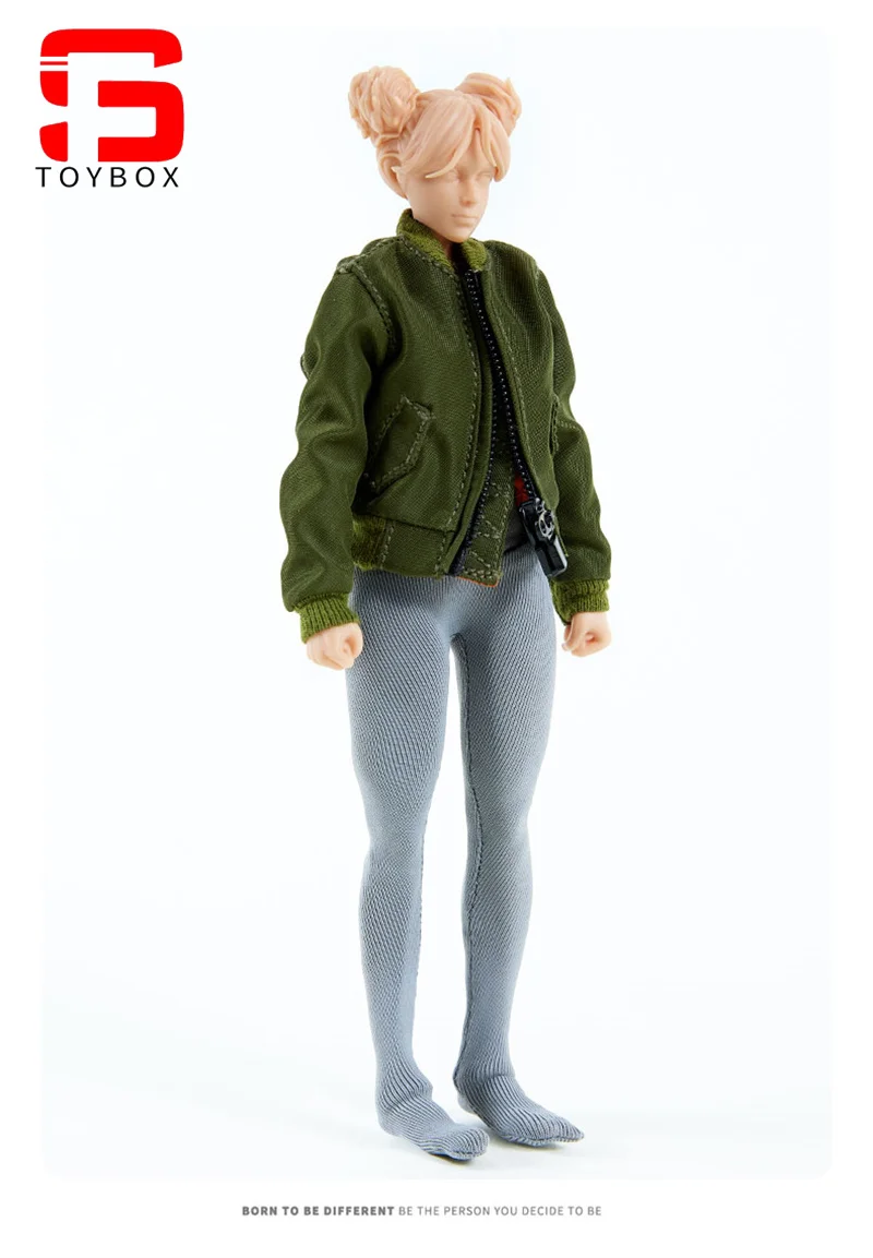 1/12 Scale Female Solider Flight Jacket Yoga Pants Clothes Model Fit 6'' Romankey Action Figure Body Dolls