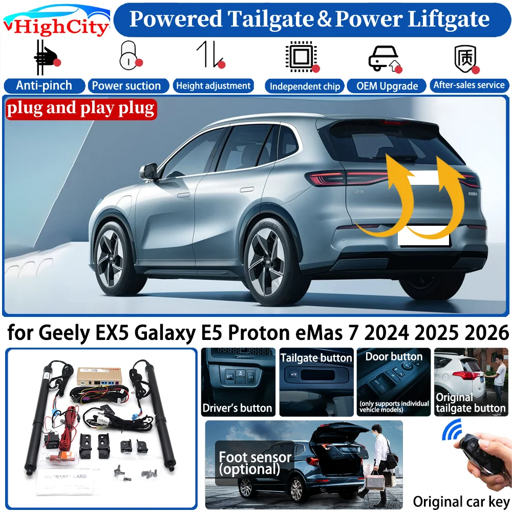 for Geely EX5 Galaxy E5 Proton eMas 7 2024 2025 2026 Automatic Smart Powered Tailgate Power Liftgate System Trunk Lift Kit