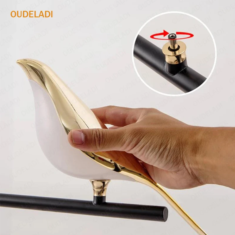 Lámpara de mesa LED moderna, lámpara de lectura de modelo de pájaro Urraca, iluminación interior, dormitorio, mesita de noche, sala de estar,
