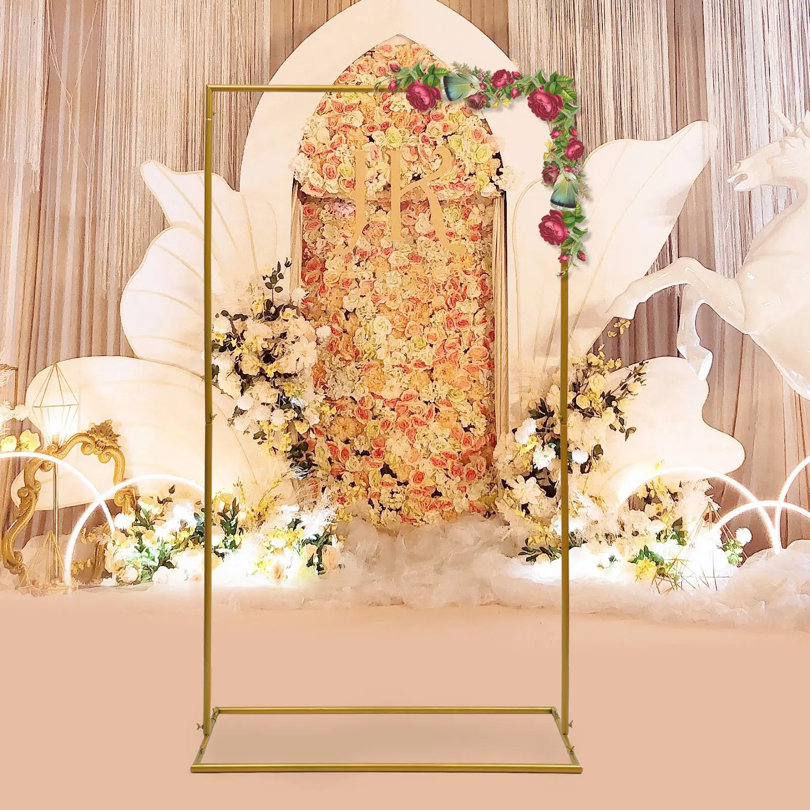 Rectangle Wedding Arch Metal Stand Ballon Frame Gold Wedding Props Home Decor