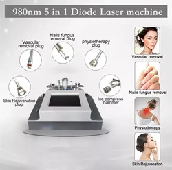 Machine de retrait vasculaire d'araignée pour le visage et les jambes, laser à diode, traitement des veines Nobel, 980NM