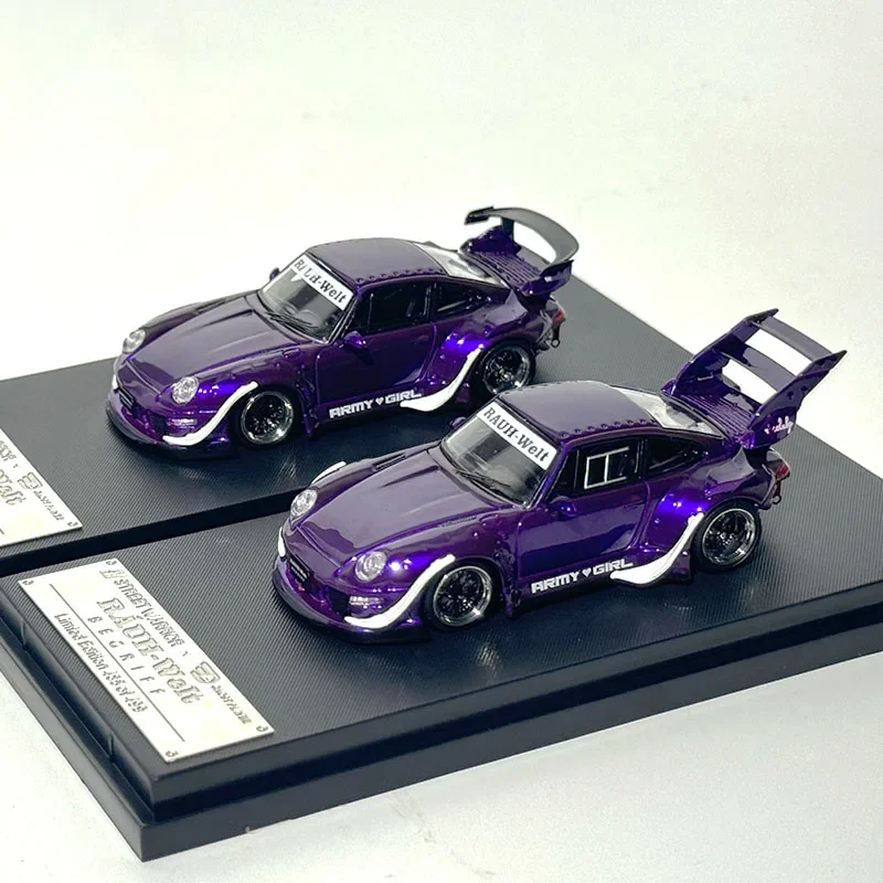 

SW 1:64 Фиолетовый RWB 933, литая под давлением диорама, модель автомобиля, коллекция игрушек, уличный воин