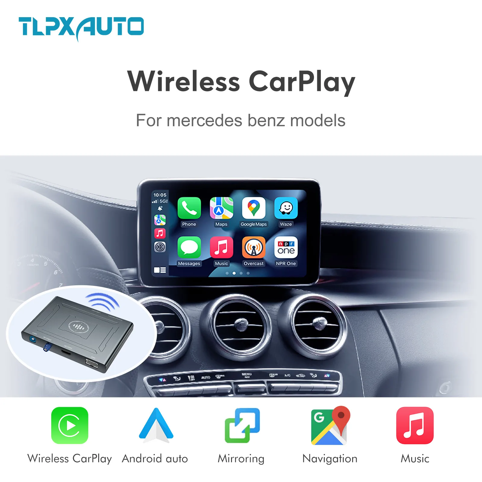 Wireless CarPlay Android Auto MMI Interface Adapter Prime Retrofit for Mercedes Benz A B C E S Class GLA GLC GLK ML Mirror Link