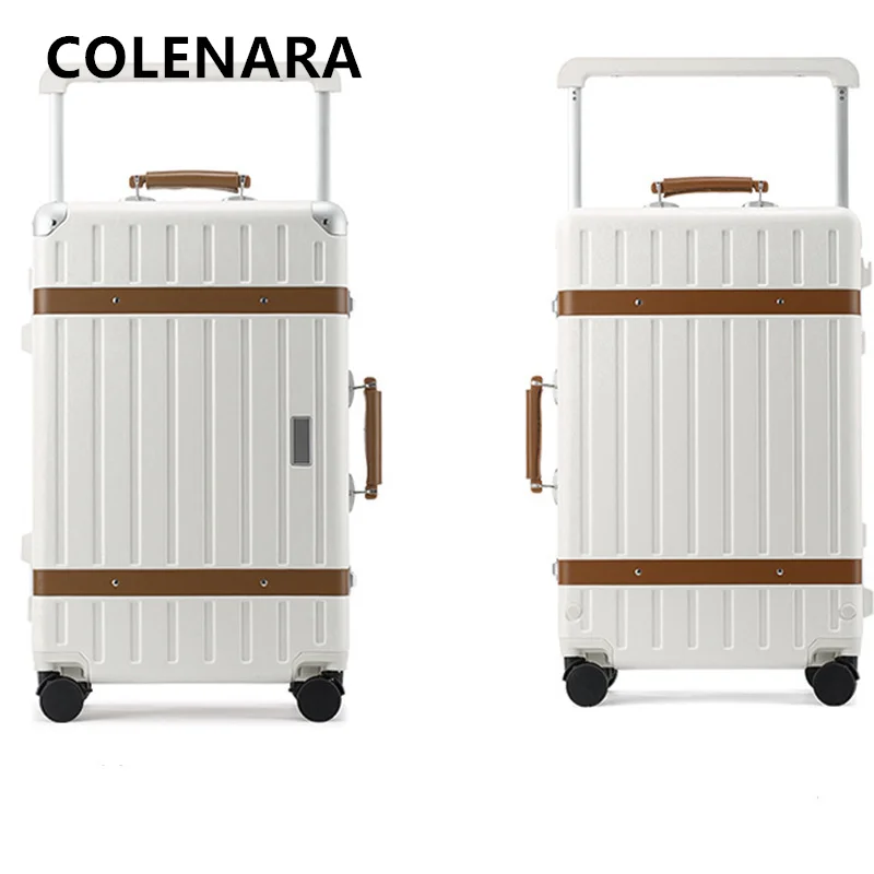 COLENARA Luggage Aluminum Frame Boarding Case 20 Inch PC Trolley Case 24