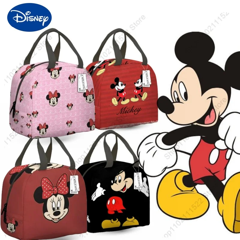 Disney Mickey Mouse Lunch Bag Cartoon Minnie Mouse Large Capacity Waterproof Thermal Insulation Bag Children Food Storage Box