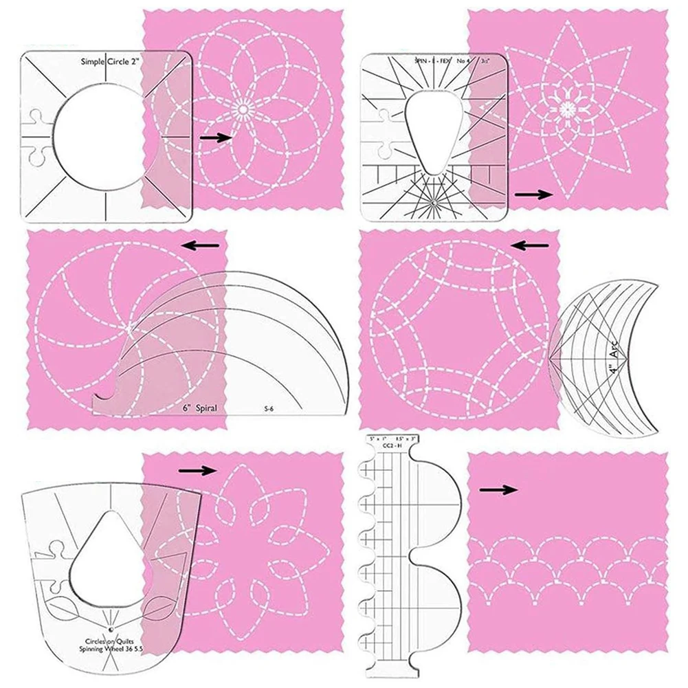 Patchwork Ruler Quilting Tools Templates Set DIY Apparel Sewing Supplies Quilter Ruler Sewing Stencil Tool Sewing Tools