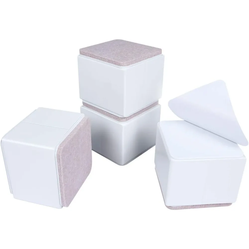 

2 Inch Bed and Furniture Risers, Heavy Square Chair Sofa Couch Tables Risers, Width 2.4-Adds 2 Height, Supports 20,000