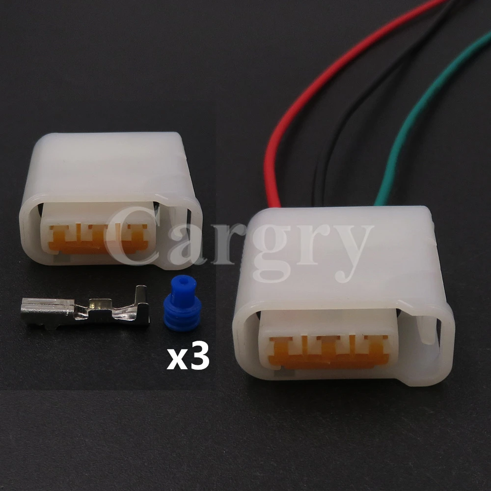 1 Set 3P FW-C-D3F Auto Plastic Housing Sealed Connector Car Starter Cable Harness Socket with Terminal