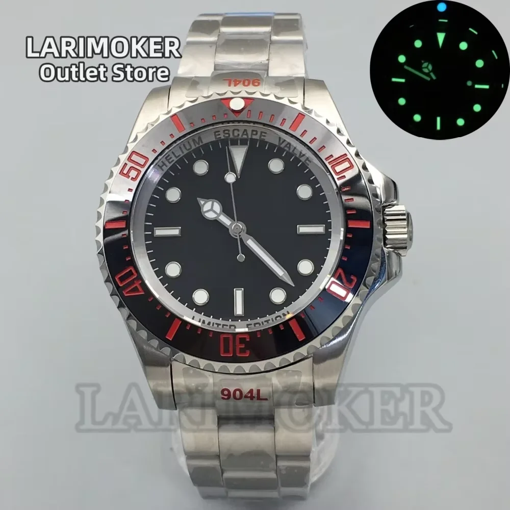 

LARIMOKER 43MM Men's Mechanical Watch NH35 Miyota 8215 PT5000 Luminous Sapphire Crystal Black Dial Ceramic Bezel 100M Waterproof