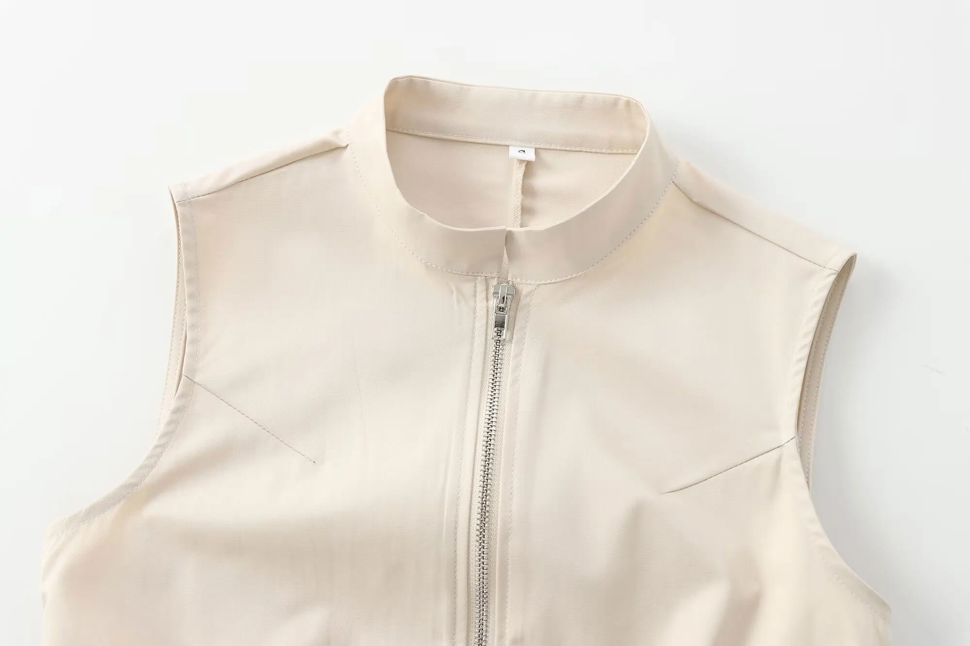 HH Elegant Commuter Midi Dresses For Women Sleeveless Solid O Neck A-line Pleated Design Zipper With Pockets Causal Dress