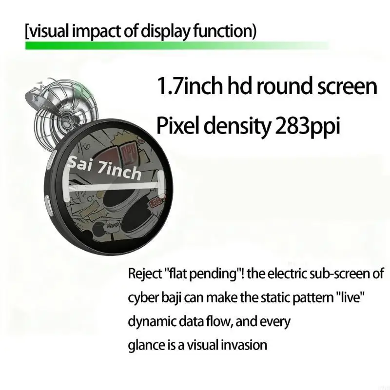 Digitale Pixel Badge Pin – E Ink Display Met 2D Dynamische Animatie, Oplaadbaar, ABS, Zwart – Voor Anime- En Tech-liefhebbers