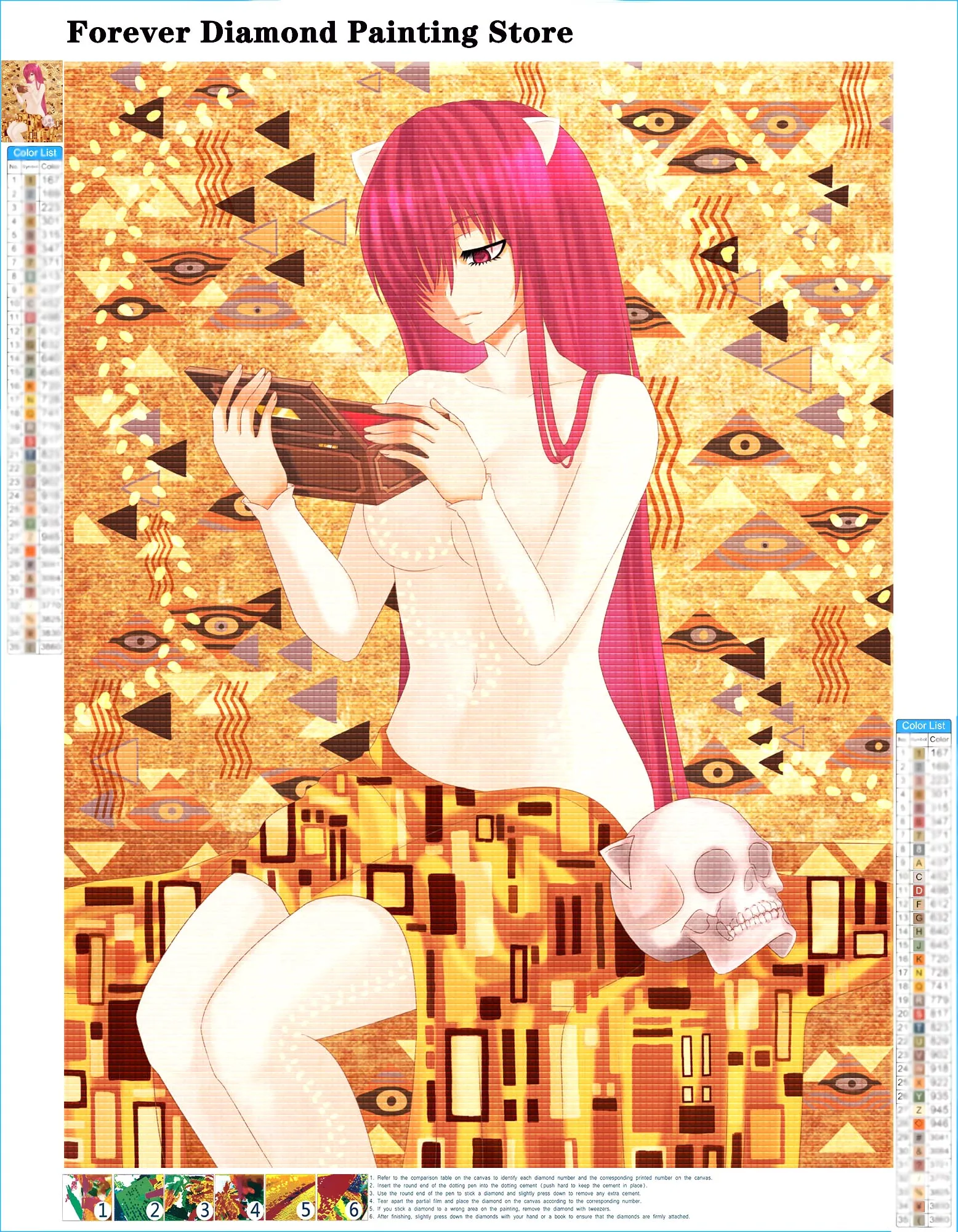 5D Elfen Lied Anime Diamond Rh - Home Decor Japanese 评论和价格