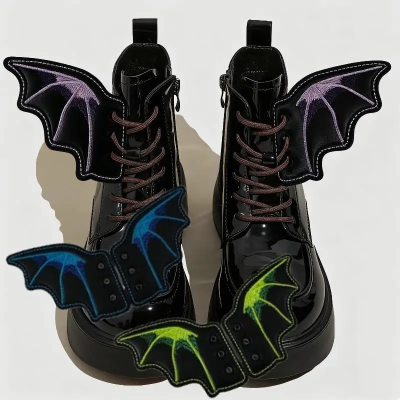 

Bat Shoe Wings Halloween Gothic Shoe Embroidery Decoration DIY Detachable Shoe Charms Boots Shoe Buckle Accessories