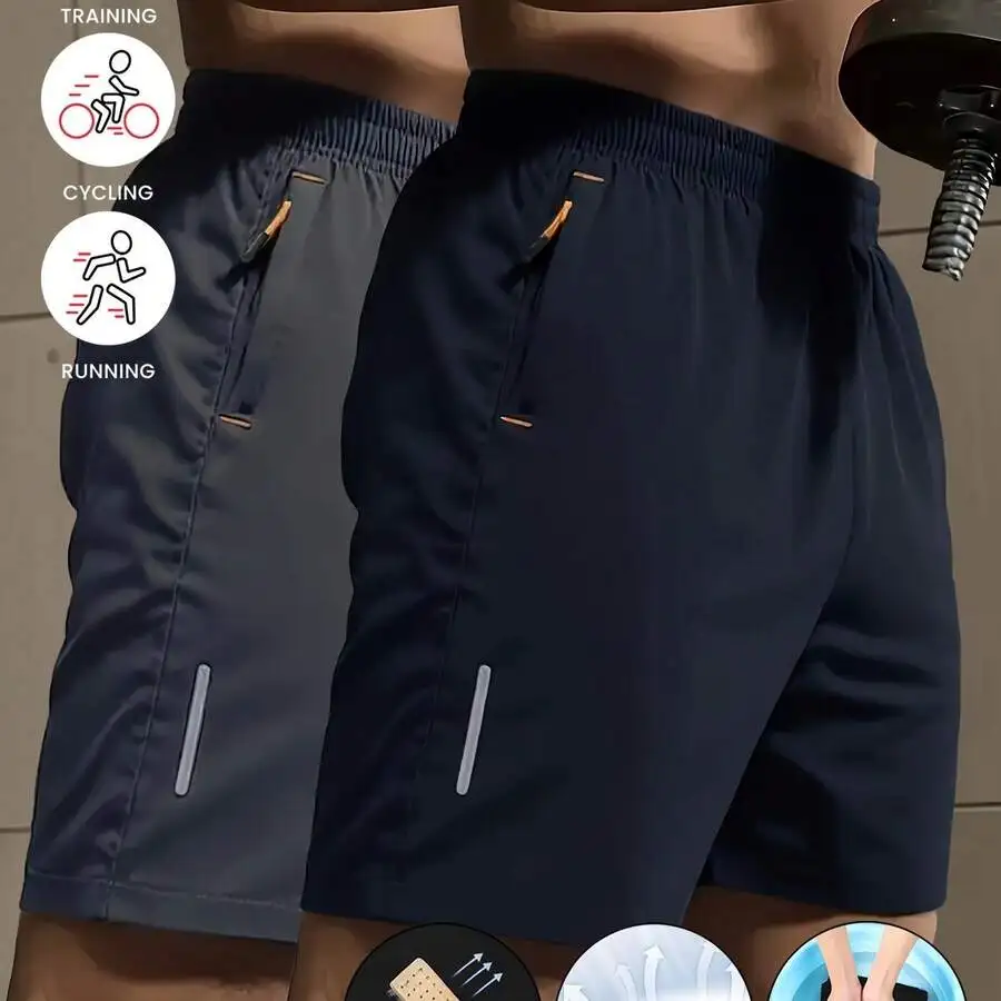 OBM Pearson (Ramadan Festival) Men'S Ultra-Light Quick-Dry Sports Shorts - Featuring Zipper Pockets - Stylish Casual Running