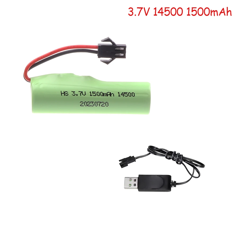 Original 3.7V 14500 1500mAh lipo battery For JJRC C2 D828 RC Car Parts SM-2P Plug For RC Stunt Dump Car Battery Toys Accessories