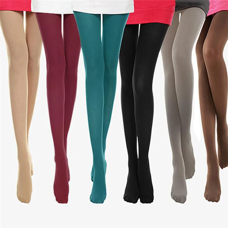 Warm Elastic Anti-hook Pantyhose Autumn Velvet Tights For Female Solid Color Skinny Stockings 120D Women Pantyhose