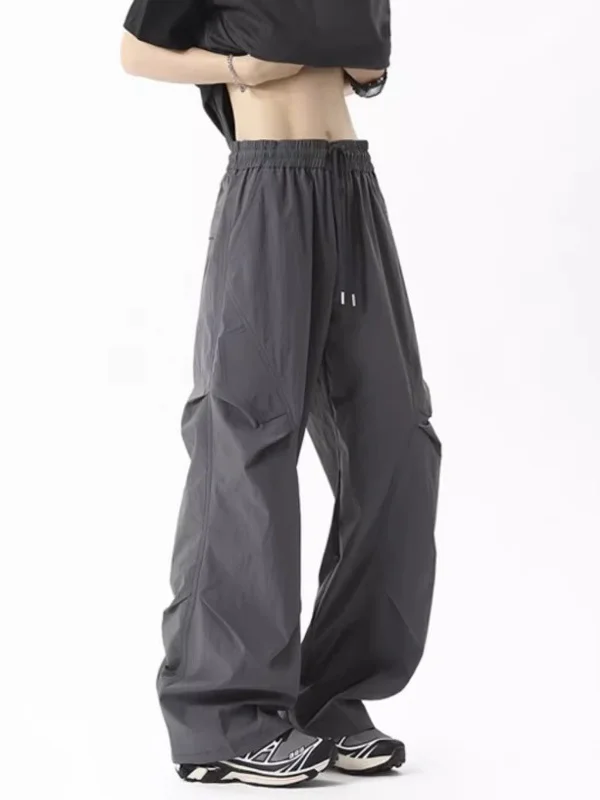 

American Street Sle Pleated Casual Pants Men Women Summer Trendy Loose Drapey Wide Leg Sports Pants Youthful Energy