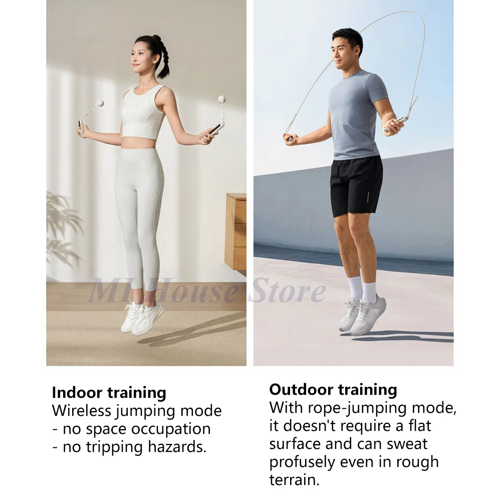 Умная скакалка Xiaomi Mijia 2, скакалка с цифровым дисплеем, подсчет работает с приложением MiHome, приложение Mi Fitness