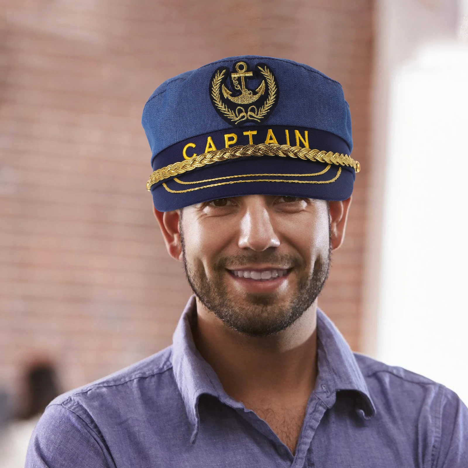 

Party Hat Men Women Captain Sailor Hat Adjustable Strap Comfortable Polyester Boat Yacht Costume Supplies Beach Travel Stylish