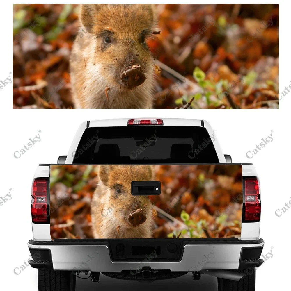 Wild Boar Truck Tailgate Sticker Decal Wrap Vinyl High-Definition Print Graphic Suitable for Pickup Trucks Weatherproof