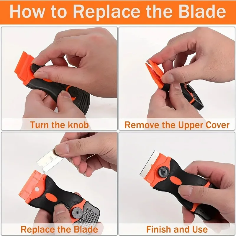 Razor Blade Scraper for Window Glass Cleaning Vinyl Film & Adhesive Removal Plastic And Metal Tool for Car And Home