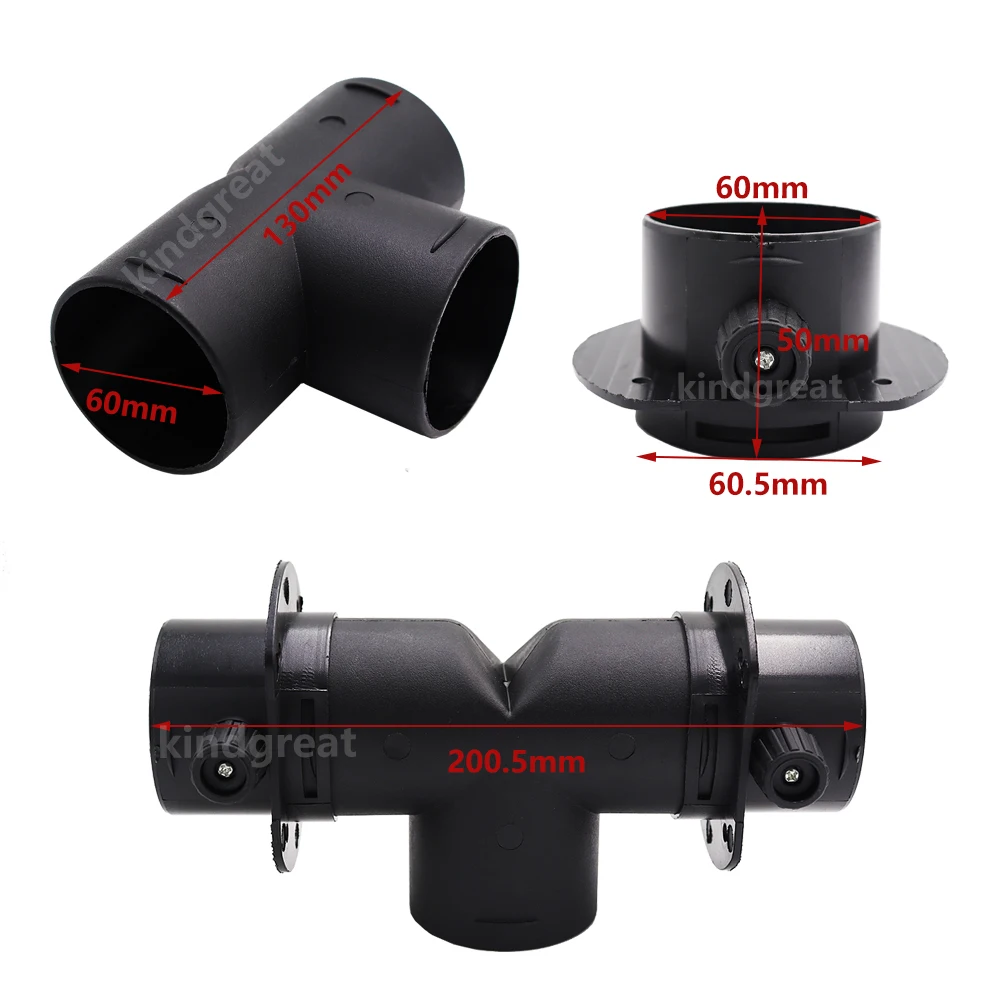 60mm/75mm T Pipe With Valve Assembly  For Webasto Eberspaecher Diesel Parking Heater Air Vent Ducting