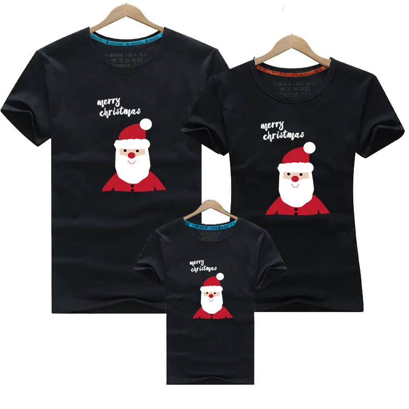 Christmas Family Matching T-shirts Santa Mother Father Kids Tops Tees Children's Clothes