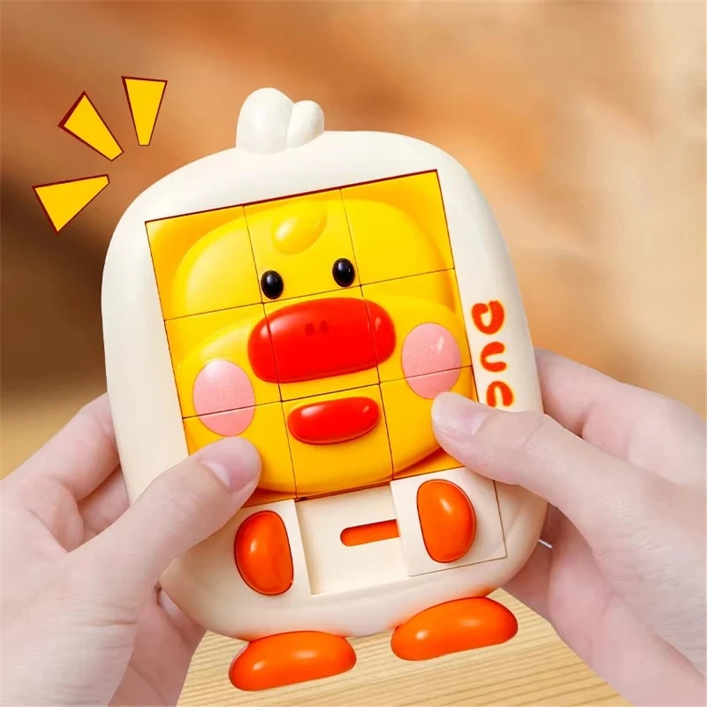 Cartoon Slide Puzzelspel Brain Teaser Huarong Road Puzzel Montessori Educatief Speelgoed voor Logica Denken Training Reisspeelgoed