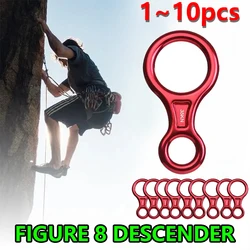 35kN Climbing Figure 8 Descender Large Bent-Ear Rigging Climbing Aerial Rope Rigging Aluminum Alloy Outdoor Climbing Descender