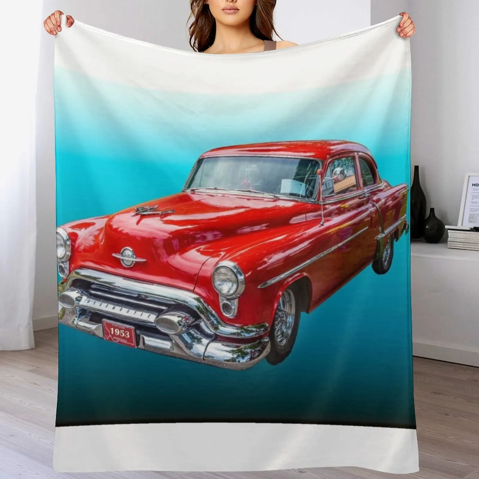 

1953 Oldsmobile Super 88 Throw Blanket Cozy Throw Blanket for Bed Sofa Chair