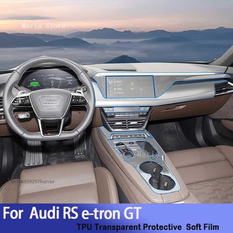 

For Audi RS E-tron GT (2021-2023) Car Interior Center Console Transparent TPU Protective Film Anti-scratch Car Repair Sticker