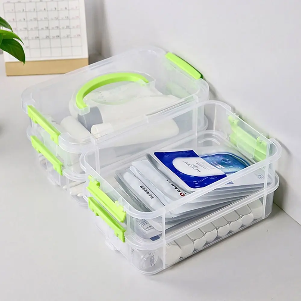 1 pz nuovo tavolo da cassetto organizer da scrivania trasparente 4 strati scatola per organizer per trucco contenitori per gioielli impilabili in plastica
