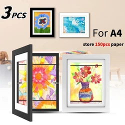 1/2/3 PCS Kids Art Frame Set Kids Artwork Organizer Display fotografico sostituibile in legno Home Office pittura Display formato A4