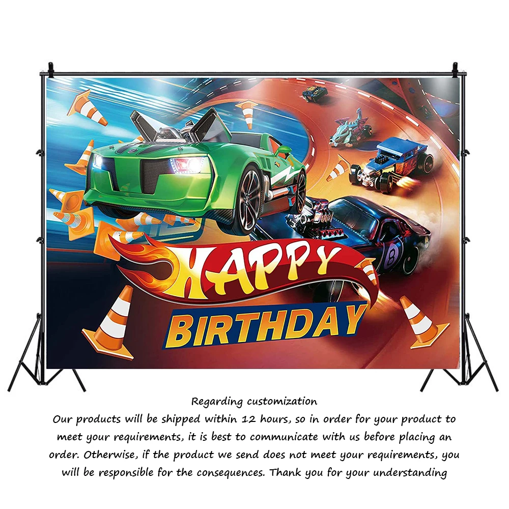 Racing Auto Motorrad Thema Junge Geburtstag Hintergrund Kinder Geburtstag Party Dekoration Banner Hot Wheel Fotografie Kulissen