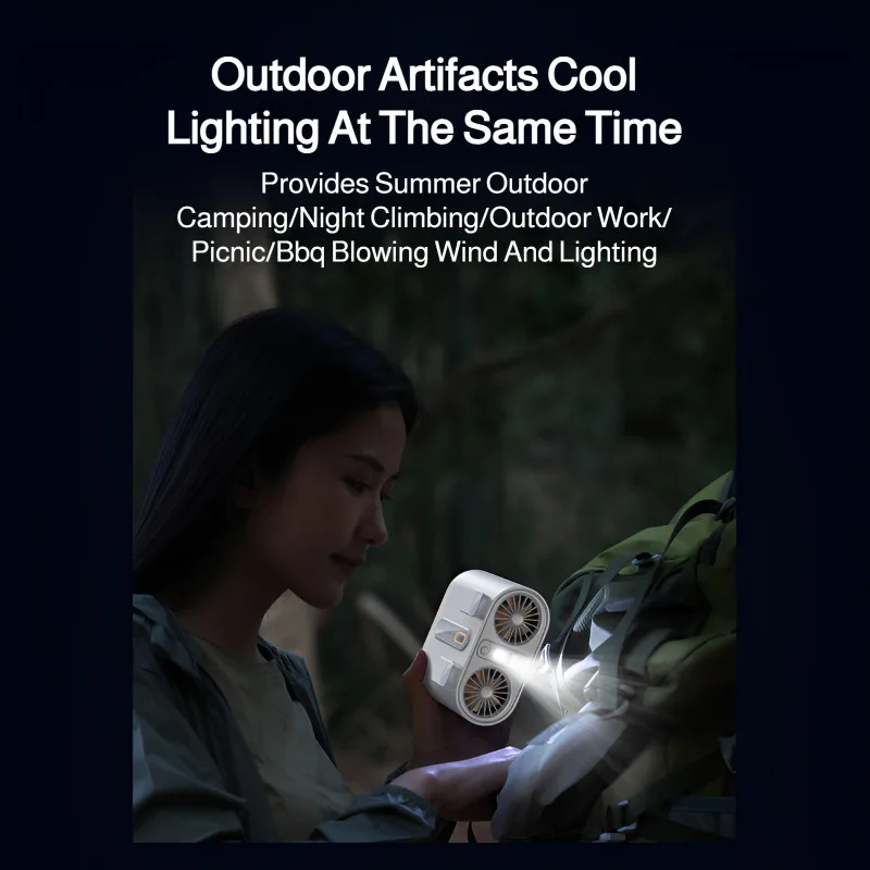 مروحة معلقة جديدة على الخصر لعام 2025، مروحة محمولة بمشبك على الخصر، مروحة ذات قناة مزدوجة عالية السرعة، مكتب معلق على الرقبة