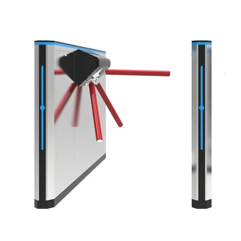 Electronic Mechanism Access Control Facial Recognition QR Code Full-automatic  Tripod Turnstile Security Gate For Office Buildin